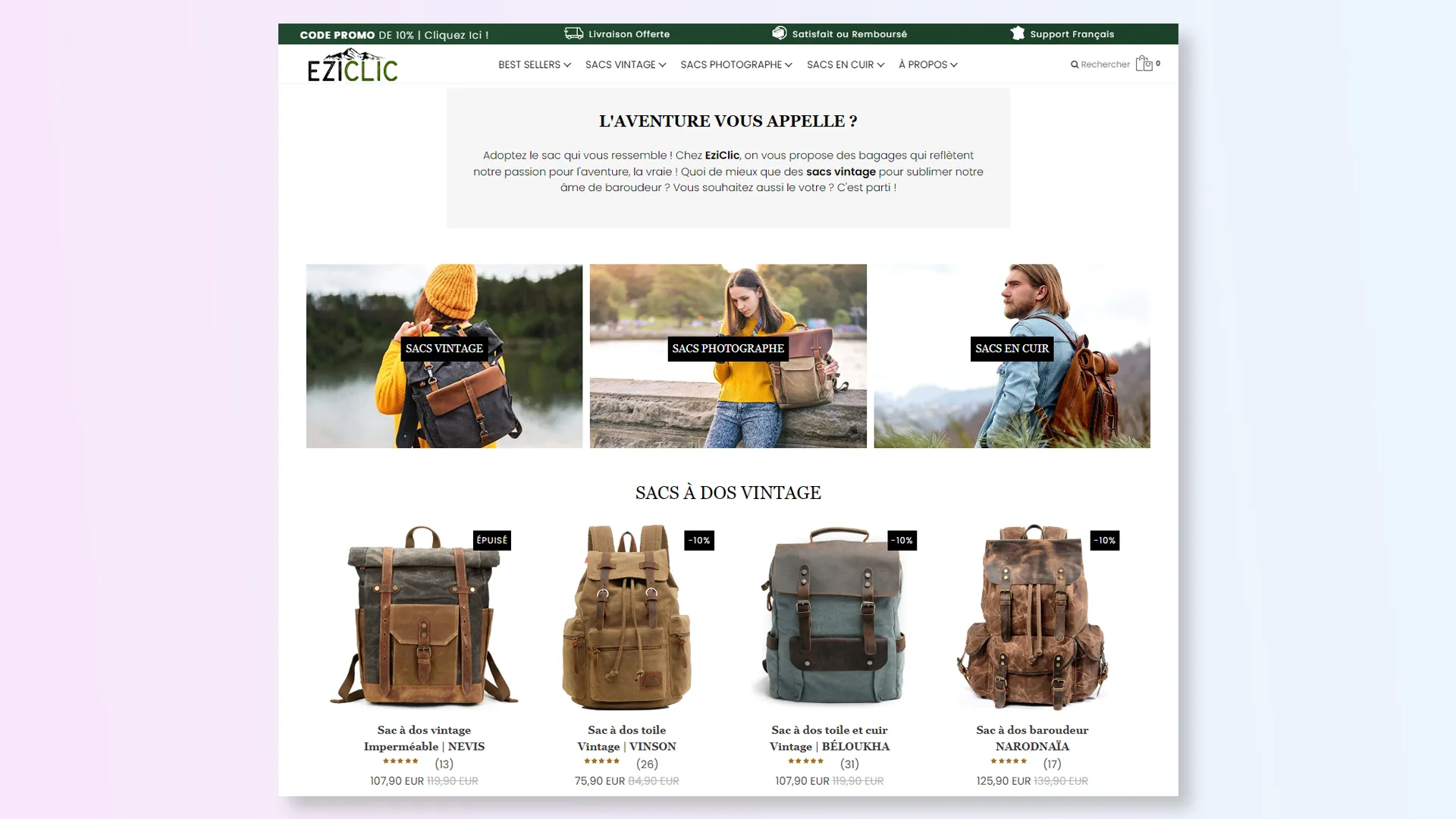 Eziclic, Bagagerie outdoor